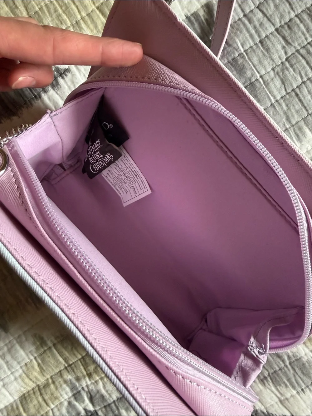 Disney Jack Skellington Mint Purple Crossbody Bag with Pink Strap